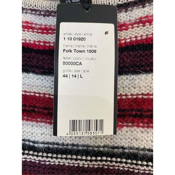 Large size 14, Olsen Europe, cotton & wool blend striped sweater. - Picture 5 of 6
